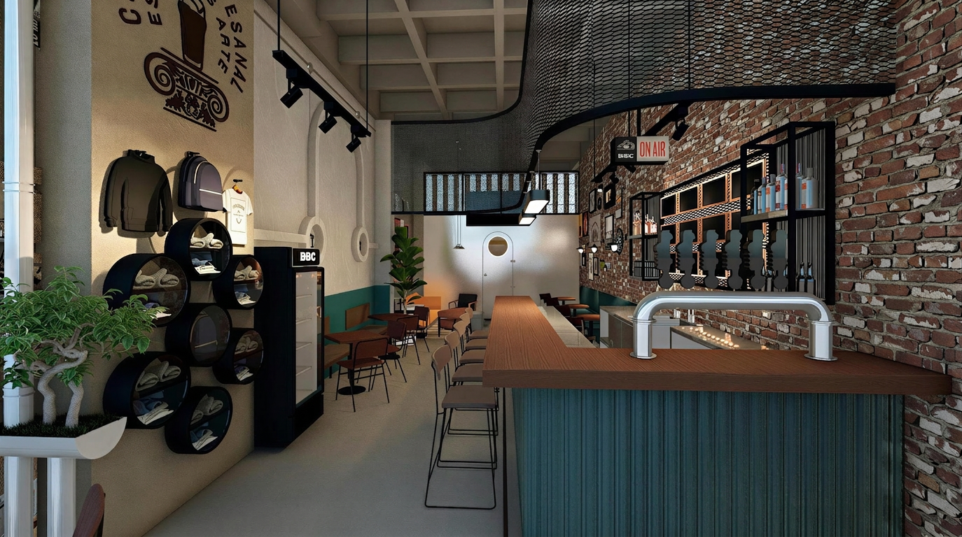 BBC Medellín — barra principal con grifos cerveceros